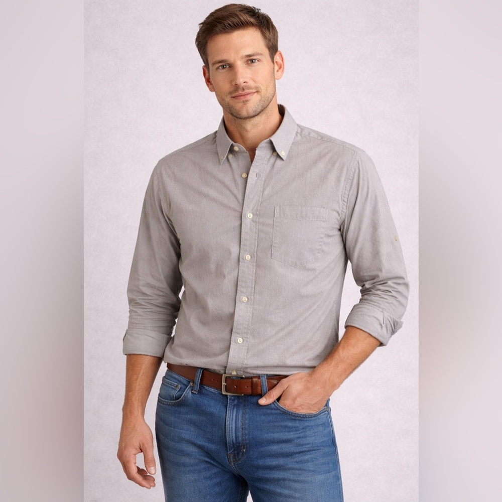J.Crew Men's Tailored Fit Button
DownShirt Size M Gray 100% Cotton